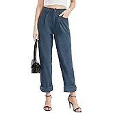 Rasutina Women Corduroy Pants Casual Fall Pants High Waisted Straight Leg Pants for Women Stretchy Work Trousers with Pockets