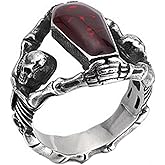 JAJAFOOK Punk Vampire Coffin Ring Skull Rings for Men 316L Stainless Steel Gothic Vampire Coffin Ring