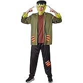 Wildarms Steampunk Frankenstein Costume Set 4 Pcs - Monster Outfit with Reflective Bolts for Halloween, Cosplay,Theme Party