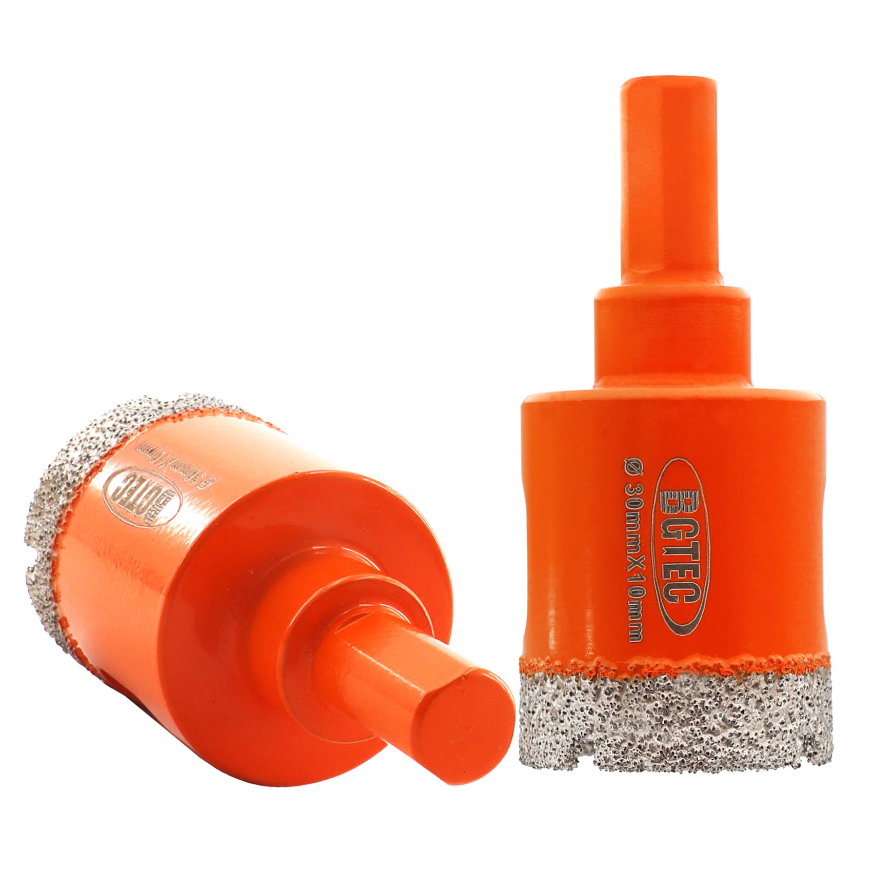 BGTEC Diamond Core Drill Bits, 2pcs 30mm Triangle Shank Hole Saw Drill Bits for Ceramic Porcelain Tile Marble Granite Stoneware Quartz Vacuum Brazed Diamond Drill Bit 65mm Length — image 1