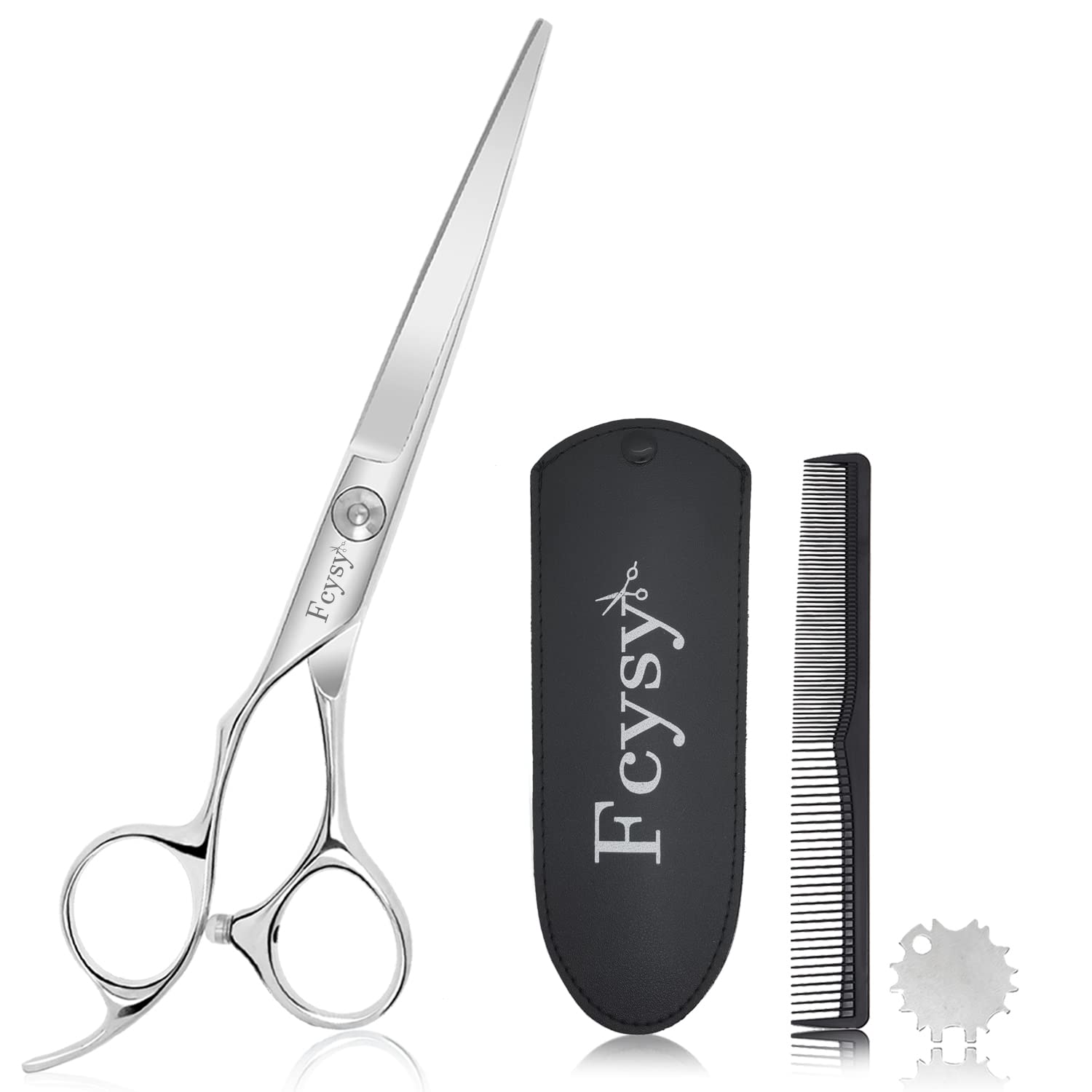 FCYSY Professional Left Handed Barber Scissors, 6” Lefty Hair Cutting Scissors for Women & Men