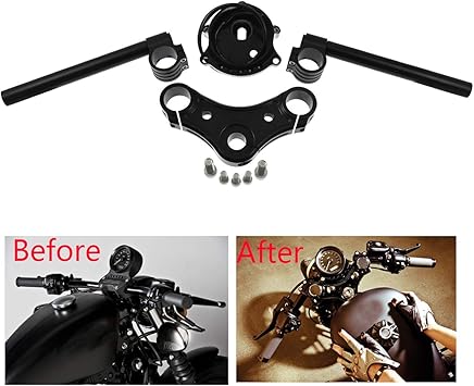 Top Triple Clamps Speedometer Gauge Bracket Clip On Handlebar Set For Harley Sportster Xl Gauge Sets Amazon Canada