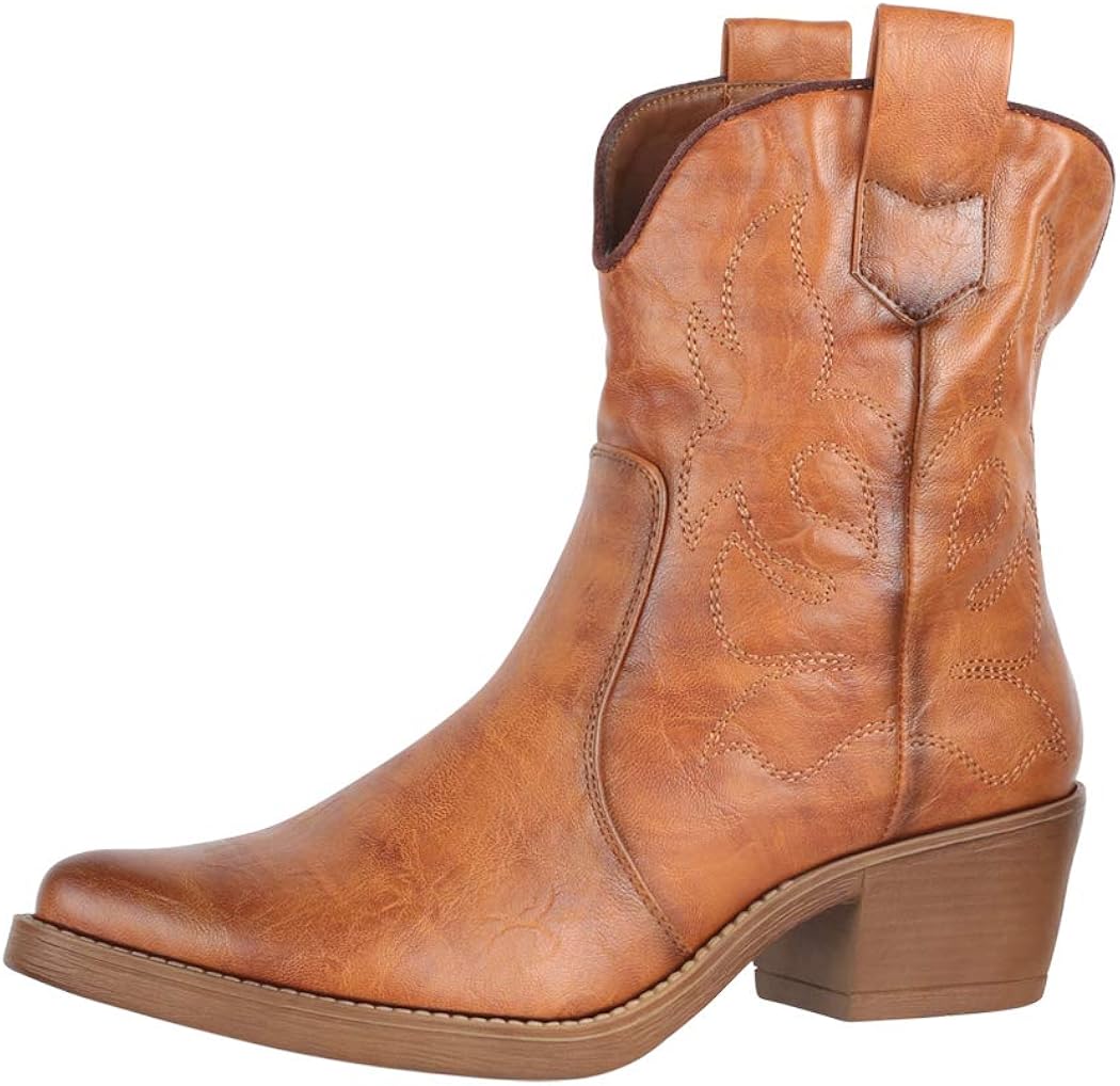 Elara Damen Stiefeletten Cowboy Boots Chunkyrayan Amazon.de Schuhe