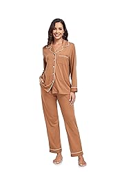 COLORFULLEAF Women's 100% Cotton Long Sleeve Pajama