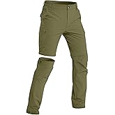 DOWMQ Mens Hiking Pants Stretch Convertible Cargo Pants Lightweight Quick Dry Water-Resistant Zip Off Pants, 6 Pockets