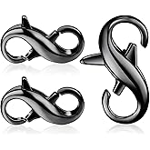 Hicarer 3 Pieces Double Lobster Clasp Double Claw Connector Necklace Bracelet Extension Clasp for DIY Women Jewelry Making Repair Kit(0.51 x 0.24 Inch,Black)