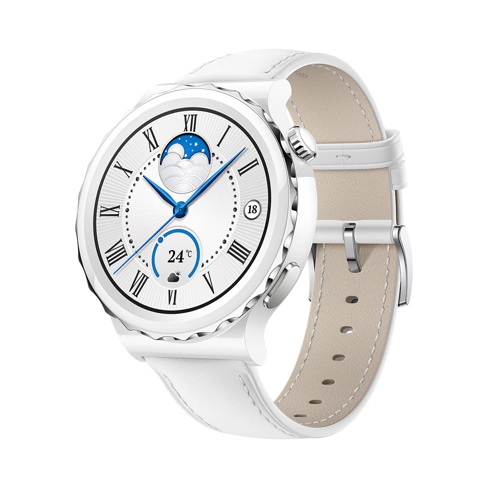 HUAWEI Watch GT 3 Pro - Smartwatch - 43mm - Ceramic - White Leather Strap