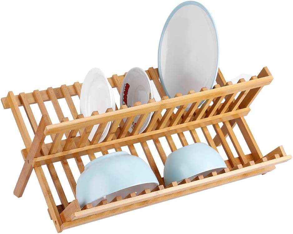 Dish Drainers,2Tier Cross Dish Rack Folding Sink Dish Drainer Drying