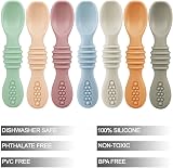PandaEar 7 Pcs Silicone Baby Spoons First Stage Self Feeding Spoons view 2