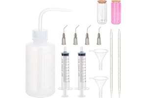 NICENEEDED 11PCS Snow Globe Tumbler Supplies, DIY Glitter Snow Globe Kit with Plastic Squeeze Bottle Small Funnel Tweezers Be