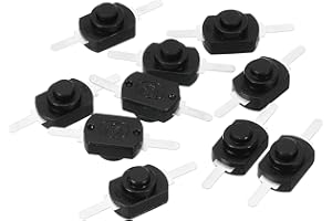 PATIKIL Latching Push Button Switch, 10 Pcs Straight Pin On/Off Self-Lock DC 30V 1A Micro Control Switch for Flashlight Light