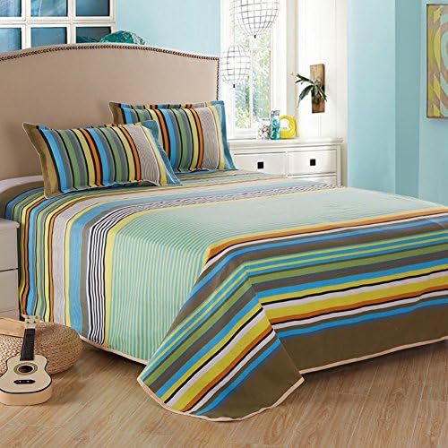Gingham stripe printed sheet/Four seasons single single double bed-D 230x250cm(91x98inch)