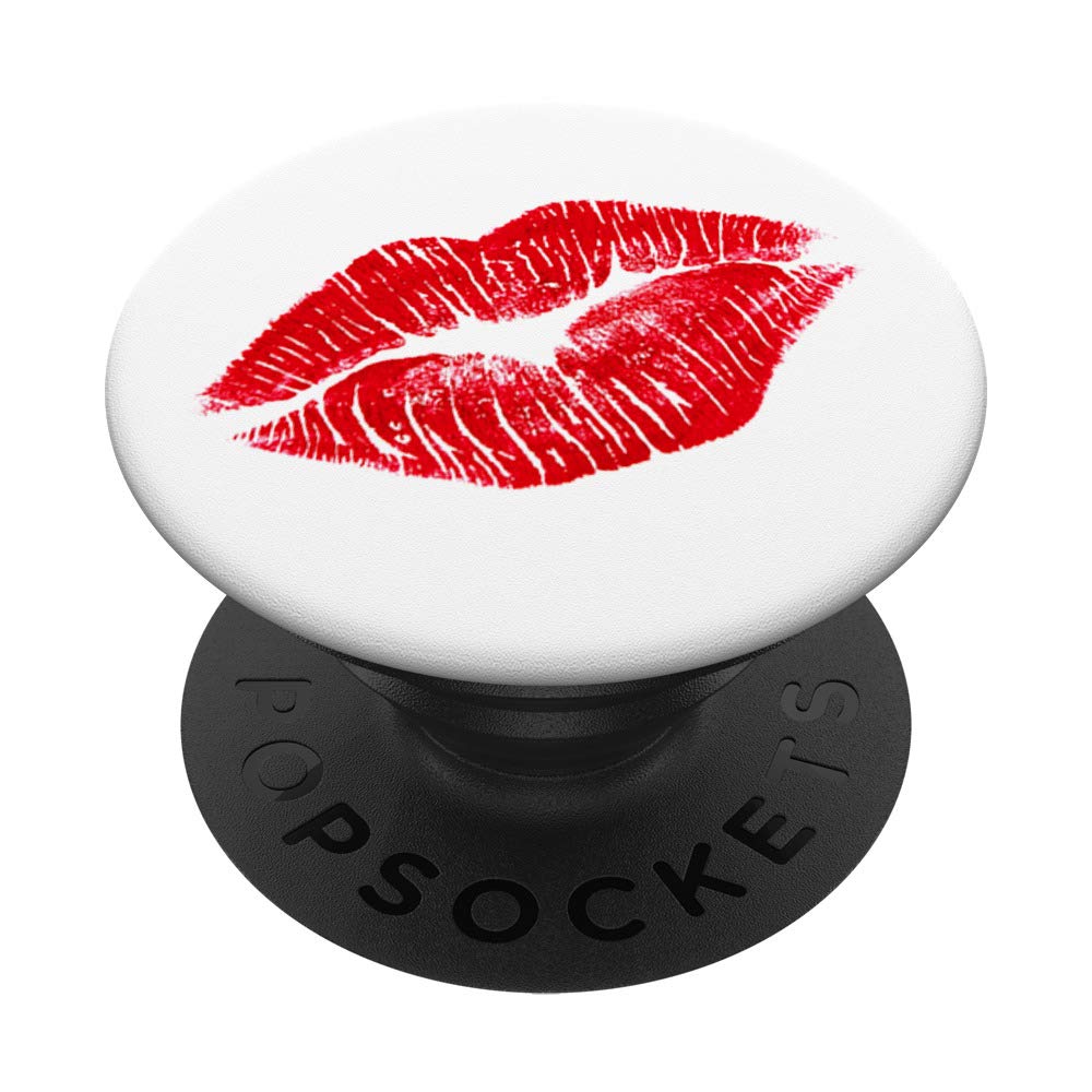 Sexy Red Lips Lipstick Girl Kiss PopSockets Swappable PopGrip