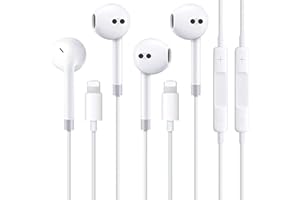 ACCZPRA 2 Packs-Apple Earbuds with Lightning Connector(Built-in Microphone&Volume Control)[Apple MFi Certified] Headphones Compatible with iPhone 14/13/12/SE/11/XR/XS/X/7/7 Plus/8/8Plus Support All iOS System