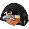 Sherilyn Twin Size Bed Canopy Bed Tents Dream Tent on Bed Privacy Space Blackout Sleeping Tents Indoor Breathable Portable Cottage Drafty Room Floor Bed Tents (Black)