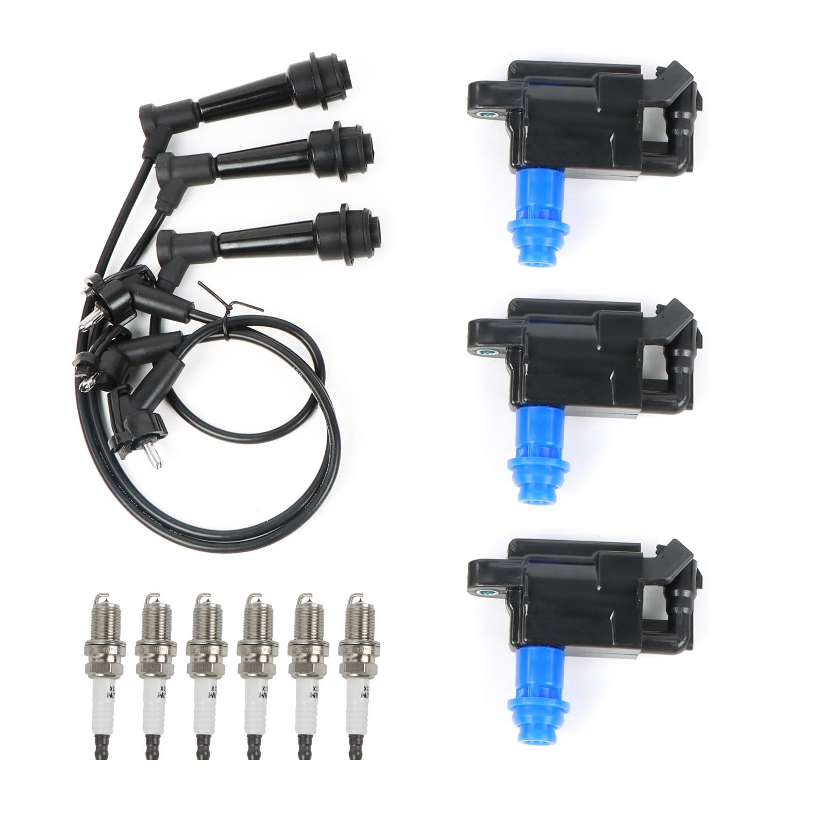 Ignition Coils + Iridium Spark Plugs Kit For Ford Focus 2005-2011 Mazda 3 2004-2005 Escape Tribute – 4 Coils 4 Plugs