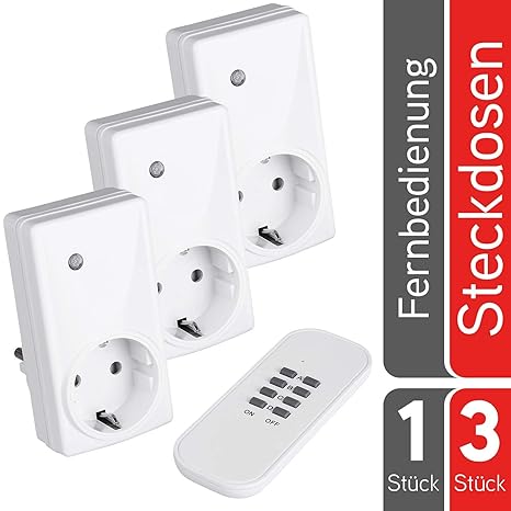 1 funksteckdose mit 2 fernbedienungen
