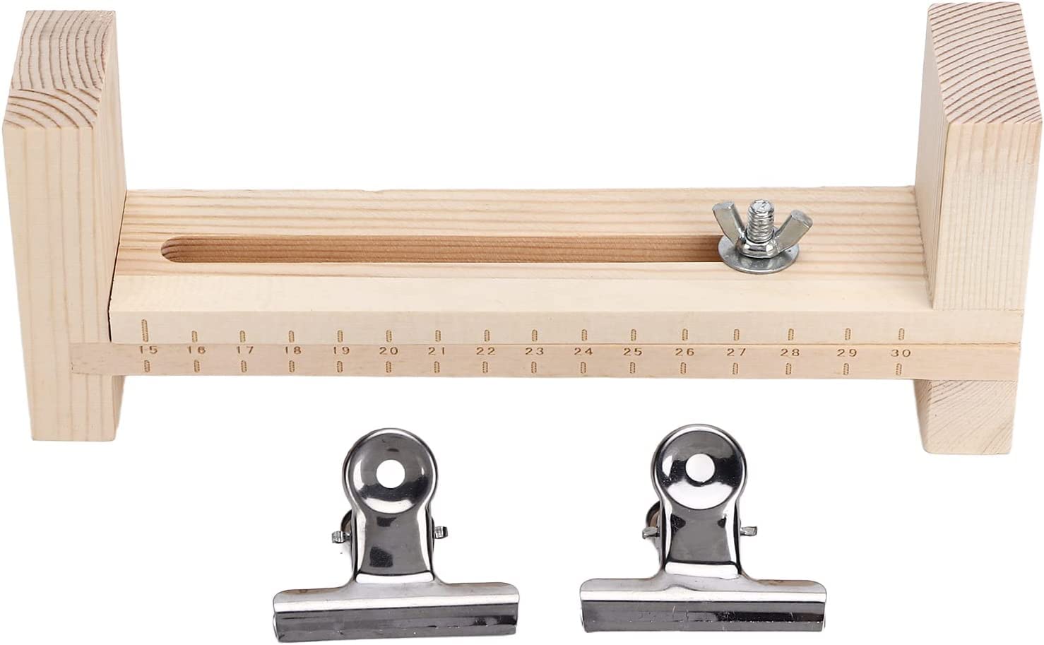 Xximuim Paracord Bracelet Maker - Wood U Shape Clear Scale Jig with 2 Clamp DIY Hand Knitting Bracelet Jig Braiding Tool