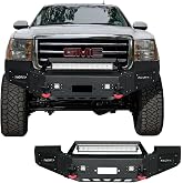 Beef Up Your Truck: Vijay Front & Rear Bumper Combo W/ Winch Plate & Lights For 2015-2019 GMC Sierra 2500/3500