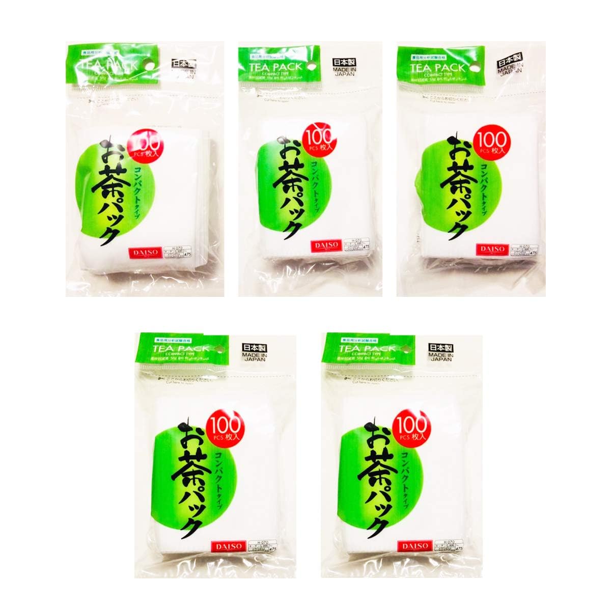 Daiso Japan - 5x 100pcs Disposable Filter Bags for Loose Tea - Hard Type AMETSUS