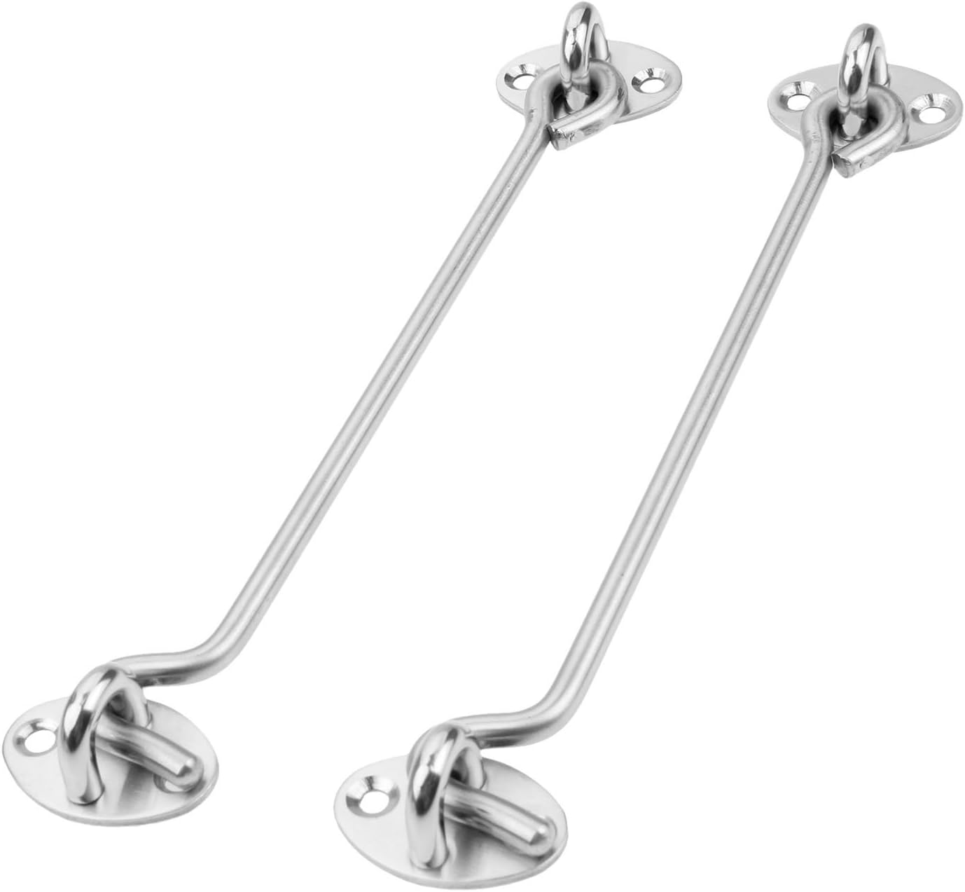 DRELD 10" Cabin Hook Eye Latch for Doors 2Pack Eye Door Latch Window Catch Gate Lock Silent Holder 201 Steel (10") - Image 4