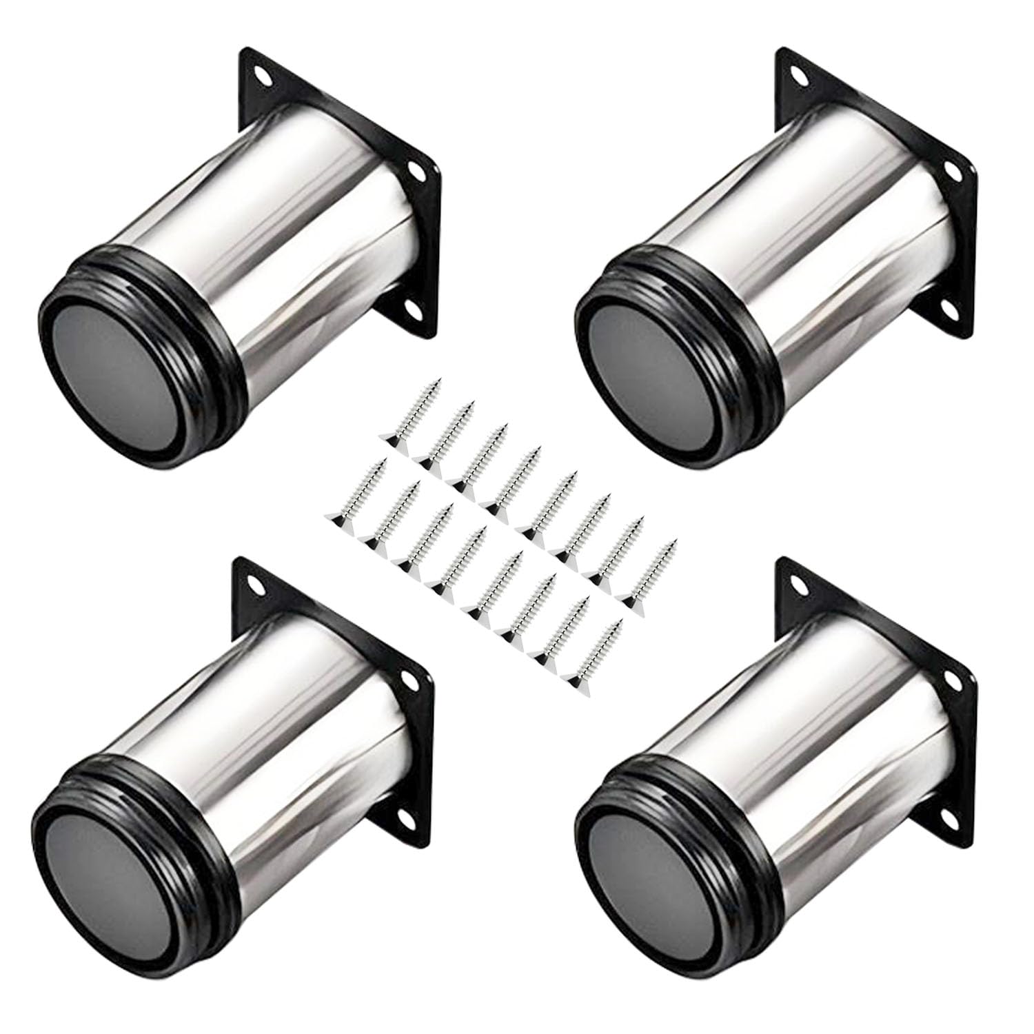 Qrity 4 Units 80mm Furniture Legs, Adjustable Furniture Feet Height, Legs for Sofa Couch Furniture Chair Cabinet — image 1