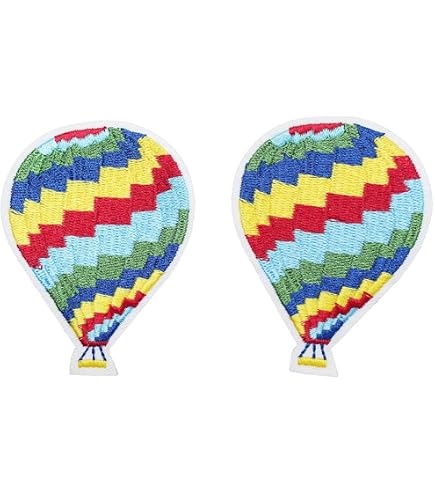Amazon.com: Colorful Three Striped Hot Air Balloons Embroidered