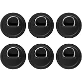 LOOEEL 6 Pack Stainless Steel D-Ring Circular Patch for PVC Inflatable Boat Kayak SUP Canoe Deck Surfboard Accessories,NO Glue Include.-Black