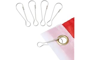 Flag Pole Clip Snaps Hook, ANLEY Stainless Steel Flagpole Accessories - Compatible with Grommeted Flag - Pack of 4