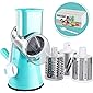 Cambom Manual Rotary Cheese Grater - Round Mandoline Slicer with Strong Suction Base, Vegetable Slicer Nuts Grinder…