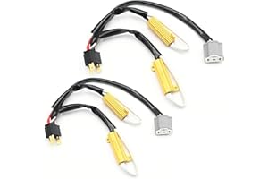 Hoypeyfiy H4 9003 LED Load Resistor Kit, Anti-Flicker Error Decoder Warning Canceller, HID Relay Wire Harness Adapter