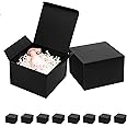 Mcfleet Black Gift Boxes with Lids 6x6x4 Inches 10 Pack Groomsmen Proposal Cardboard Craft Small Gift Box for Christmas, Wedding, Graduation, Holiday, Birthday Presents Packaging