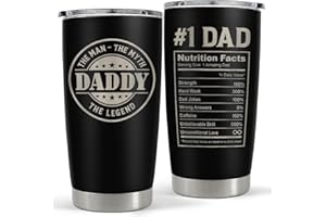 SANDJEST Daddy The Man The Myth The Legend Tumbler with Lid - 20oz Insulated Stainless Steel Mug - Coffee Mug for Sport Office Travel