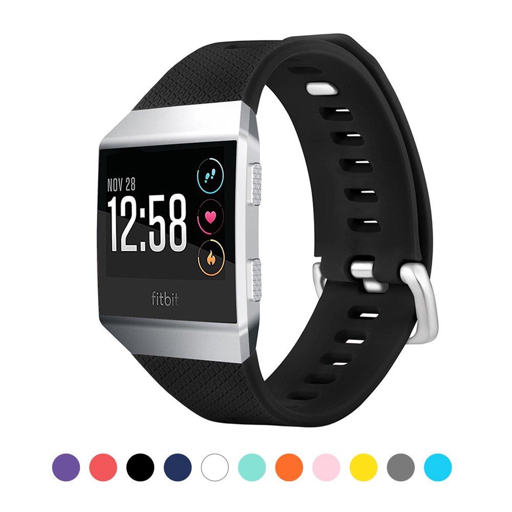 全品送料無料 Cheniaシリコン時計バンド交換用スポーツアクセサリー調整可能なシリコンバンドfor Fitbit Ionic Smartwatch ブラック Black Large Black Large B076d2nhsb Hermescolleges Ca