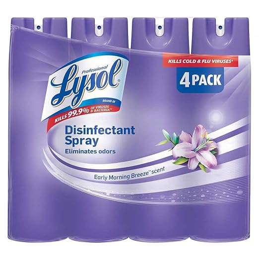 Buy 4 Pack Lysol Disinfectant Spray, Early Morning Breeze, 19 oz