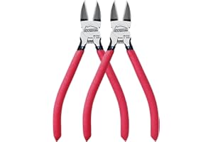 Wire Cutters 2 PACK, 6 inch Wire Cutter Set, HOUSERAN Side Cutters Flush Cut Pliers, Spring Loaded Cutting Pliers with Non-slip Red Handle, Wire Cutters Heavy Duty for Jewelry Making, Crafts, Zip Tie