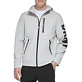 DKNY Men's Hooded Logo Softshell Jacket