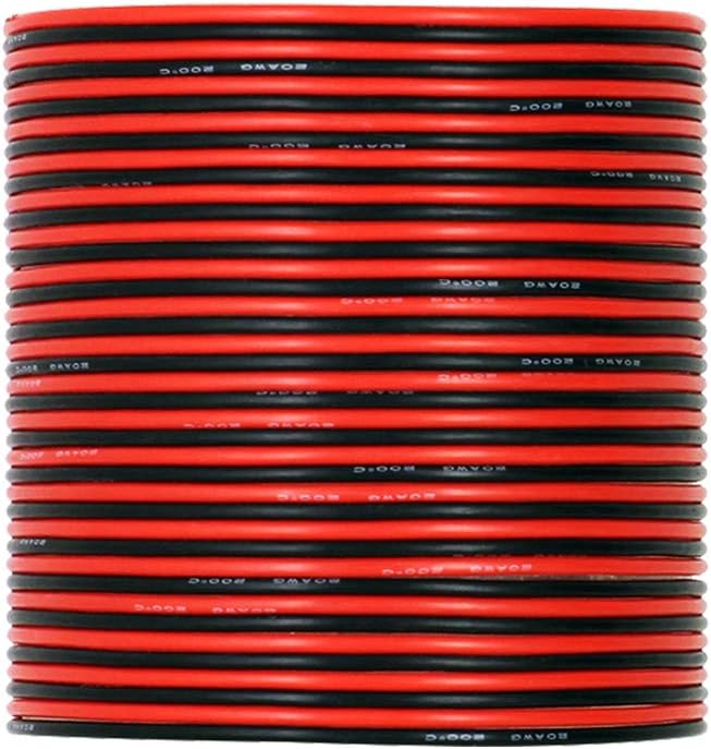 Hook up Silicone Wire [30ft total, 15 ft Red and 15ft Black] – UTUO 20 Gauge High Temperature Soft Silicone Rubber Insulation Wire, Tinned Stranded Copper Electronic Cable