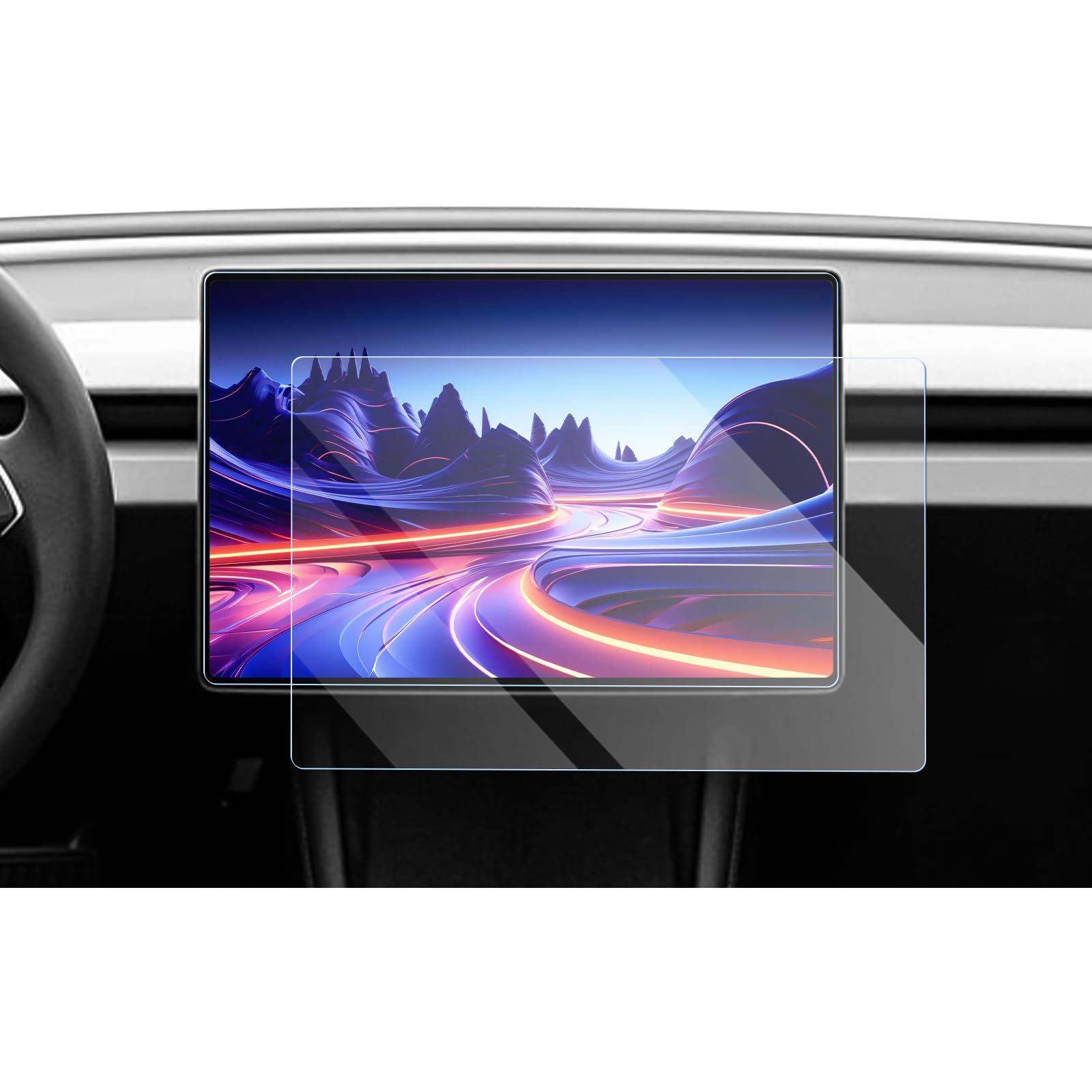 CDEFG Compatible with Tesla Model 3 Highland 2024 15.4 Inch Navigation AR Protective Film Glare Reduction GPS Anti-Reflective Screen Protector Car Navigation Film Model 3 2024 Accessories Pack of 2