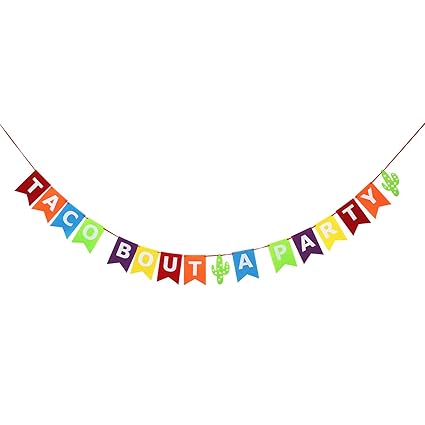 Taco Bout A Party Banner Mexican Carnival Party Decor Glitter