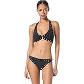 Michael Kors Womens Crepe Solids Ring Front Halter Top