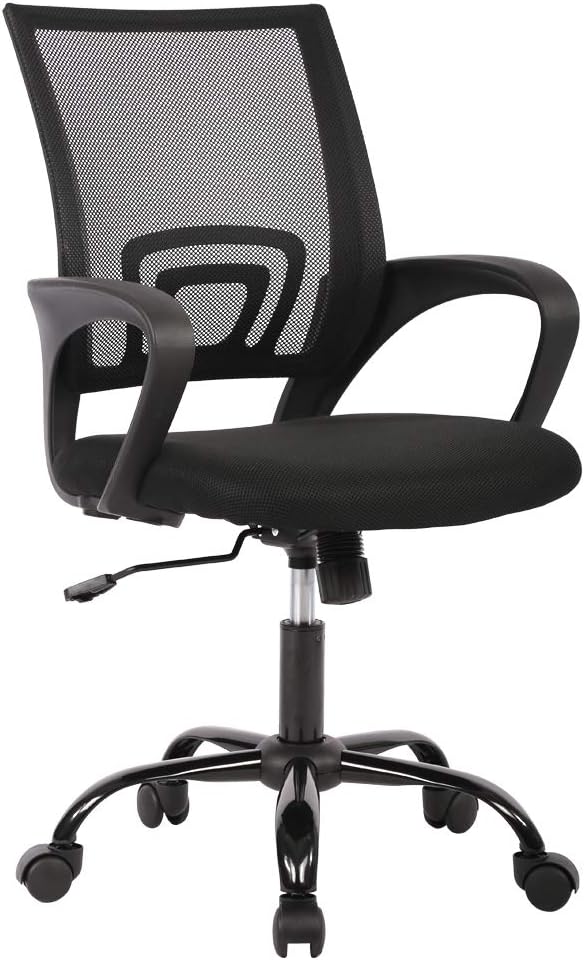 Ergonomic Office Chair Computer Desk Chair Mesh Computer Chair Breathable Lumbar Support Armrest Black Executive Chair 360-Degree Swivel Chair Mesh Task Chair Adjustable Chair