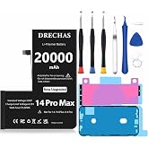 DRECHAS [20000mAh] Battery for iPhone 14 Pro Max, Li-Polymer Replacement Battery for iPhone 14 Pro Max Models A2894, A2651, A2893, A2895 with Complete Professional Repair Tool Kit