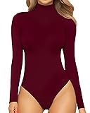 MANGOPOP Women's Mock Turtle Neck Long Sleeve Tops