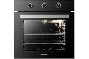 GASLAND 24 in Gas Wall Oven, ETL Certified Natural Gas Wall Oven, Built-in Single Wall Oven, with Bake Broil Rotisserie Functions, Timer and Convection Fan, 120V Cord Plug, Black