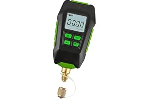Digital Vacuum Gauge, HVAC Micron Vacuum Tester 1/16inch 20UNF Interface Display Professional, Pressure Gauges