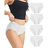 DAVID ARCHY Cotton High Waisted Underwear for Women Tummy Control Panties Full Coverage Briefs 4 Pack Regular & Plus Size
