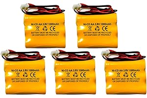 BATTERY HAWK (5 Pack) 3.6v 1000mAh Ni-Cd Battery Replacement for Emergency and Exit Light White Connector Ni-Mh Battery Replacement Saft B15CS03 Emergi-Lite C8