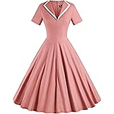 GownTown Women's 1950s Retro Vintage V-Neck Party Swing Dress Cocktail Dress