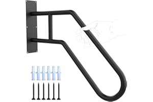 Tocretoare Handrails for Outdoor Steps, 23" Wall Mount Hand Railings for Stairs Outdoor, Non-Slip Porch Railing U Shape Stair Handrails for 1-3 Steps Outdoor Garage